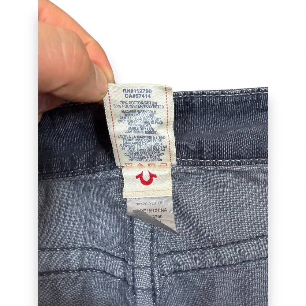 True Religion Corduroy Pants Mens‎ 34x33 Grey Geno Slim Straight MCBJ19K32